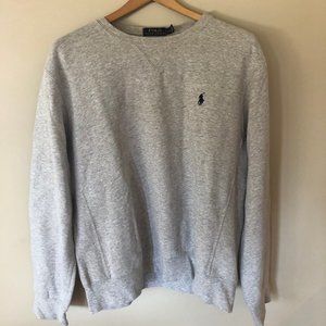 Vintage Polo Crewneck Sweater in Heather Grey